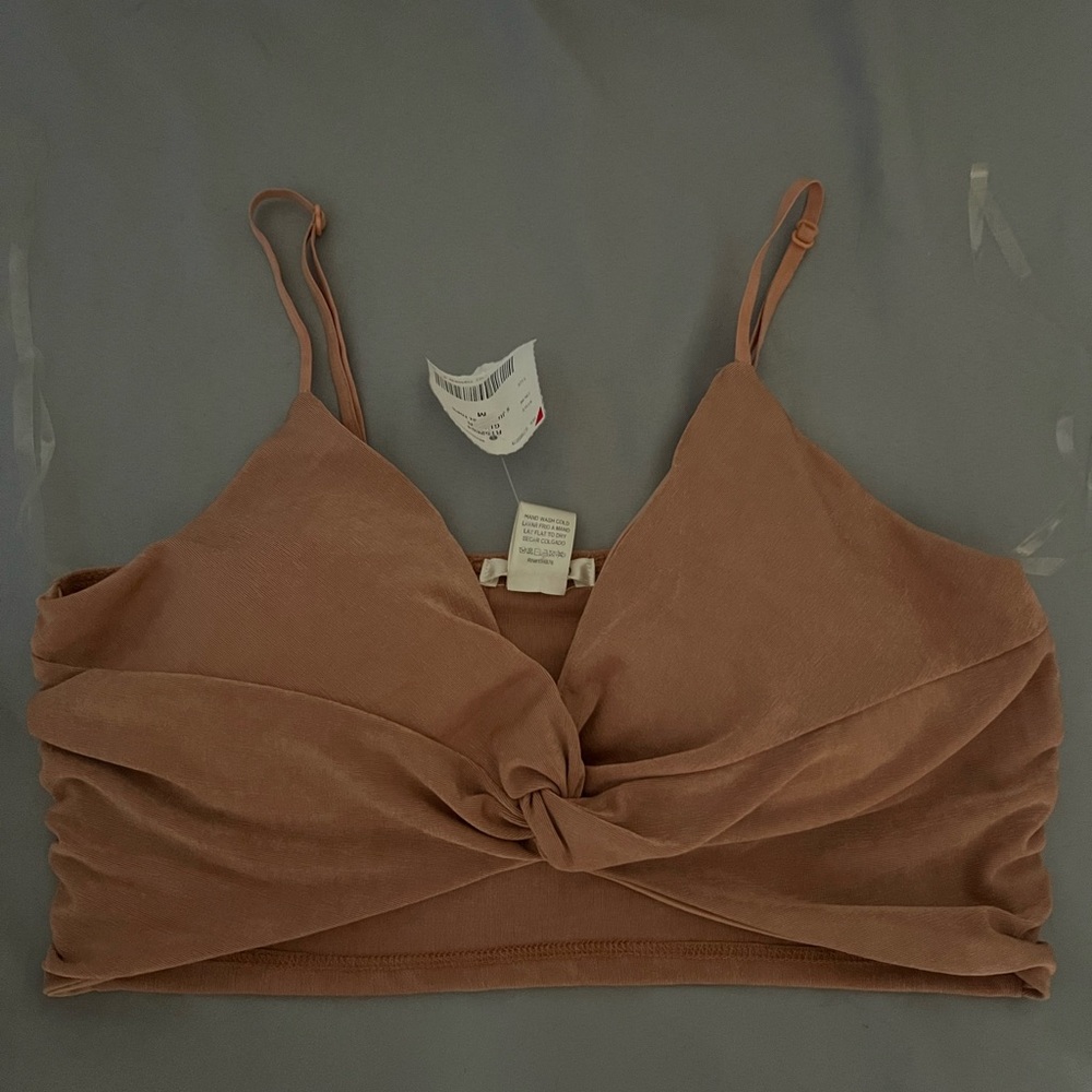 Small tan crop top with padding